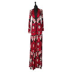 Long wrapped printed dress DSQUARED2