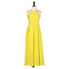 Vintage Long yellow dress in silk ( soir sauvage) Création Pierre Cardin 