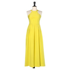 Langes gelbes Kleid aus Seide ( soir sauvage) Kreation Pierre Cardin