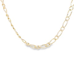 Long Yellow Gold Figaro Chain