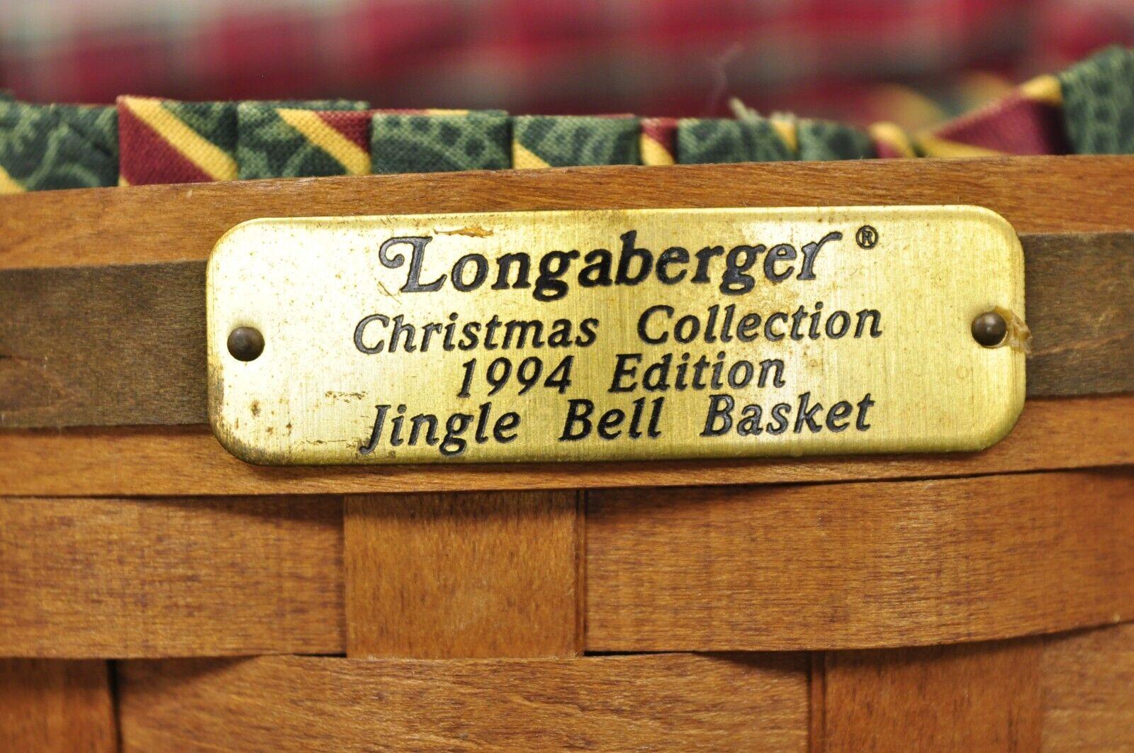 Late 20th Century Longaberger 1994 Jingle Bell Basket 1995 Dresden Basket 1988 Basket - 3 Pcs For Sale