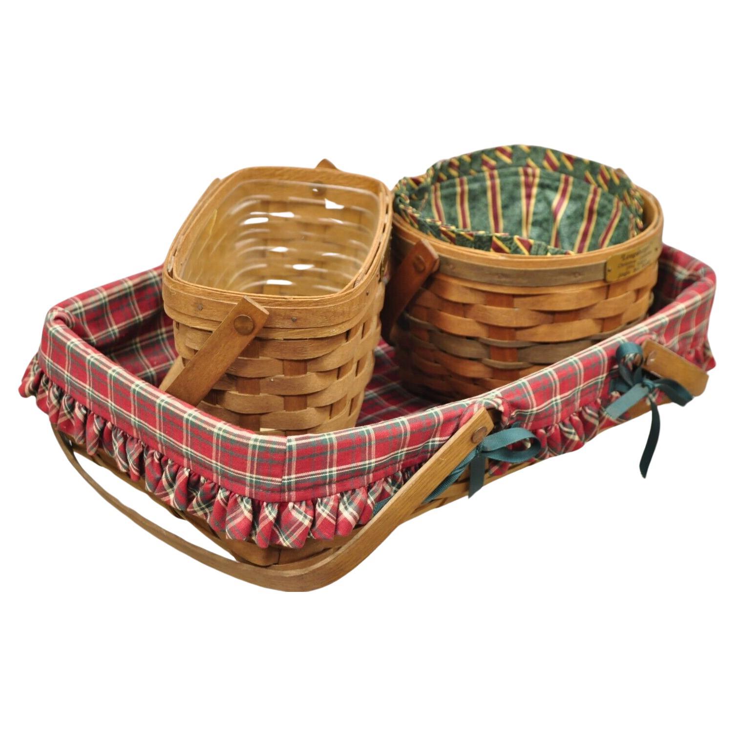 Longaberger 1994 Jingle Bell Basket 1995 Dresden Basket 1988 Basket - 3 Pcs