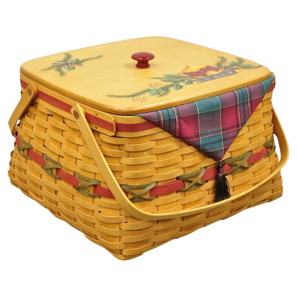 Longaberger 2000 Holiday Hostess 12 Days of Christmas Basket 17833 Lid & Liners For Sale