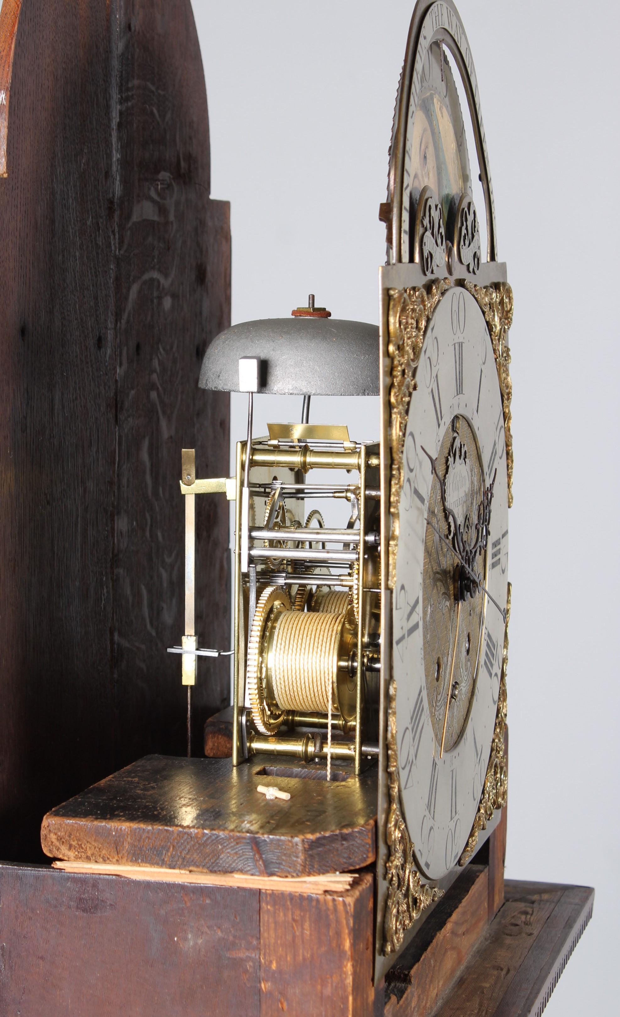 Longcase Clock, Moonphases, Date and Seconds, John Clifton Liverpool, circa 1785 For Sale 6