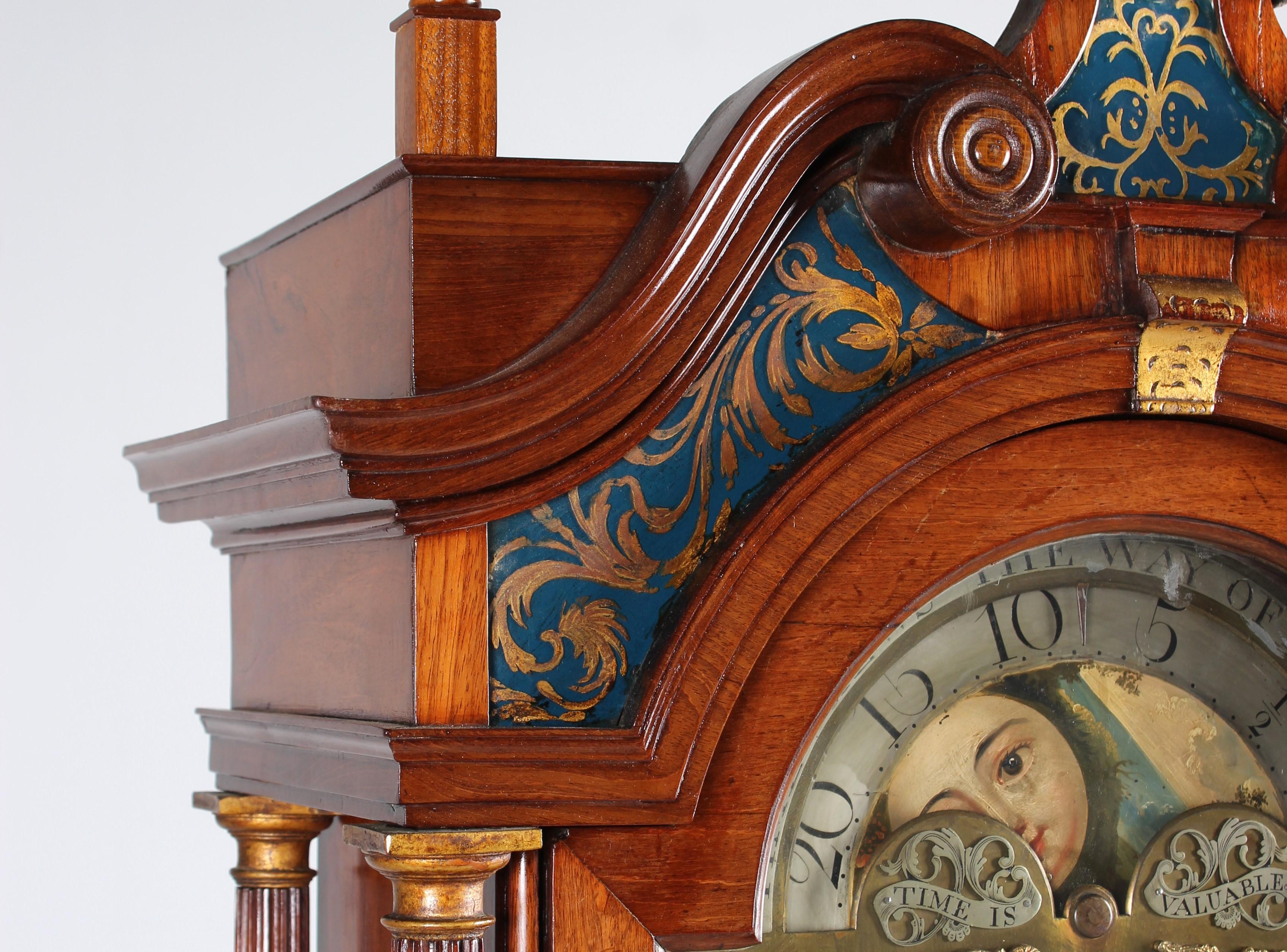 Longcase Clock, Moonphases, Date and Seconds, John Clifton Liverpool, circa 1785 For Sale 1