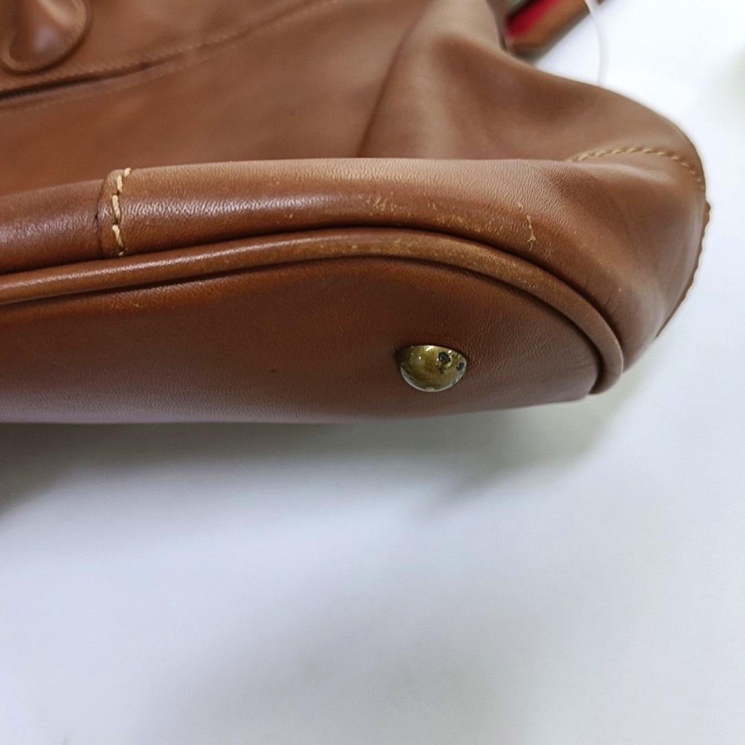 Longchamp Au Sultan Weekender Brown Sac de voyage en cuir avec bandoulière en toile en vente 5