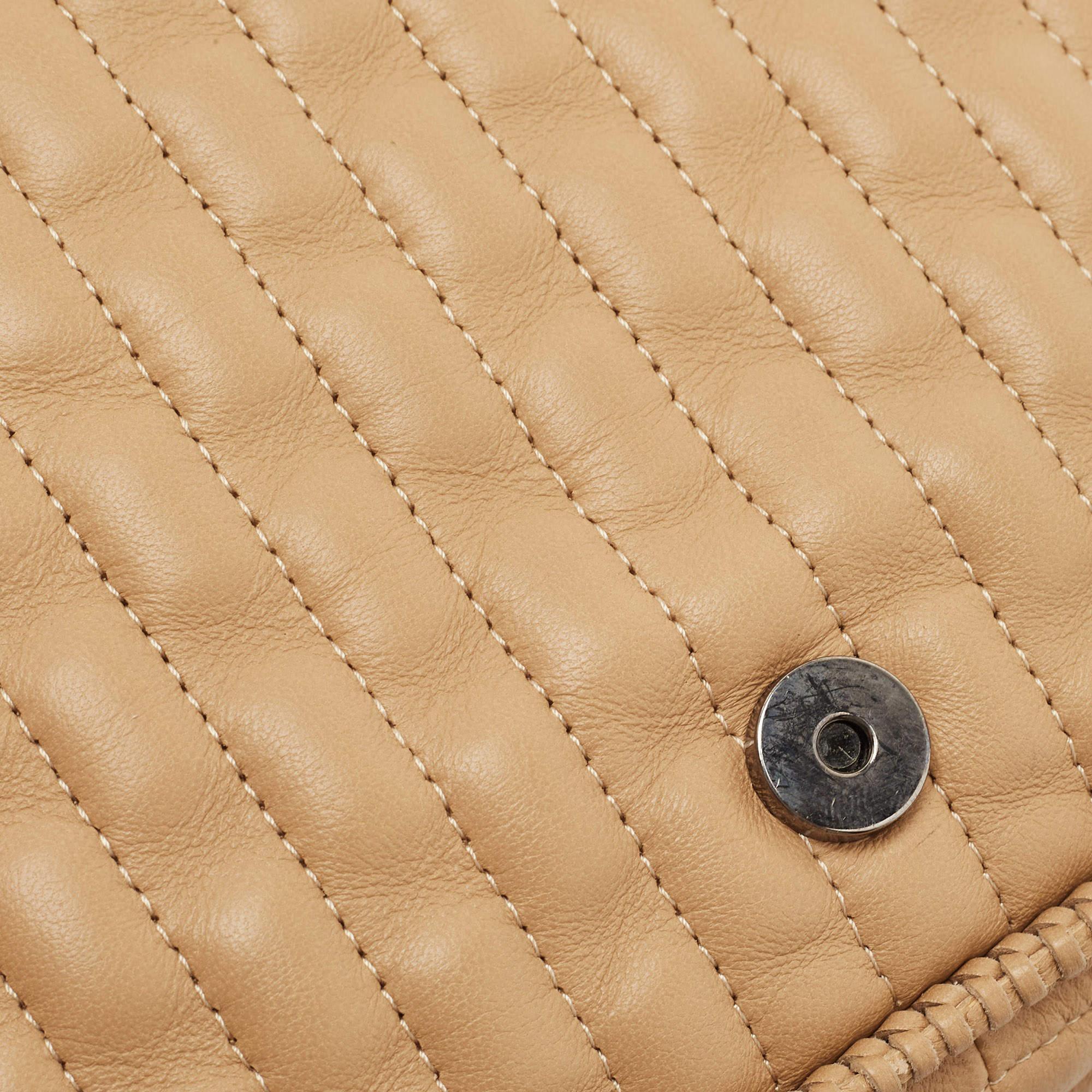 Longchamp Beige Leather Flap Crossbody Bag 6