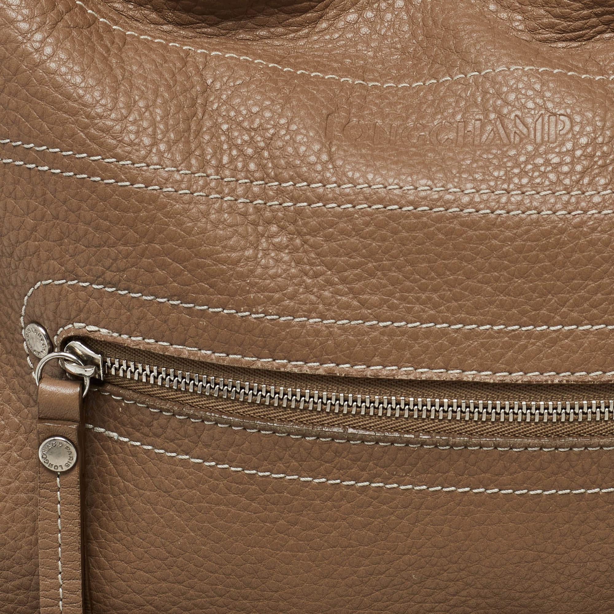 Longchamp Beige Leather Hobo For Sale 1