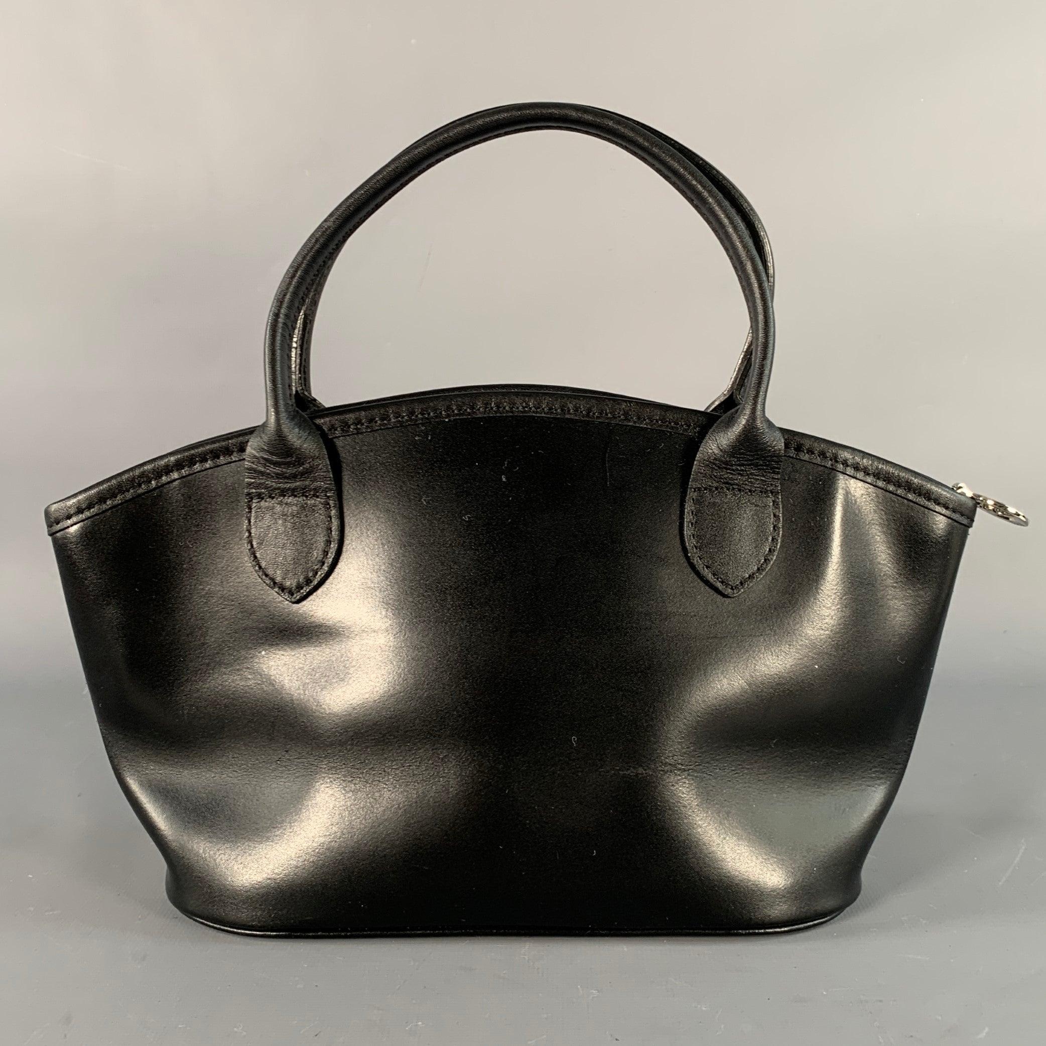 Men's LONGCHAMP Black Canvas Faux Leather Shoulder Handbag For Sale