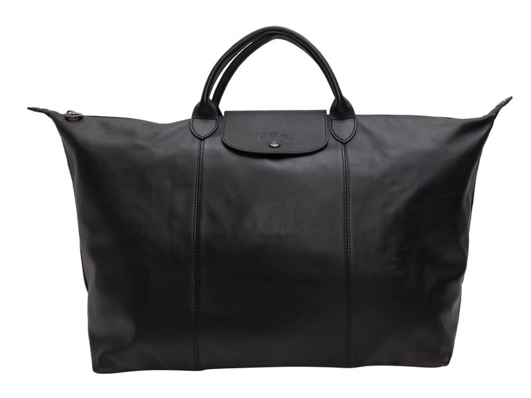 Longchamp Black Le Pliage Large Travel Bag For Sale at 1stDibs