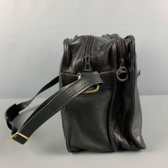 LONGCHAMP Black Leather Messenger Bag