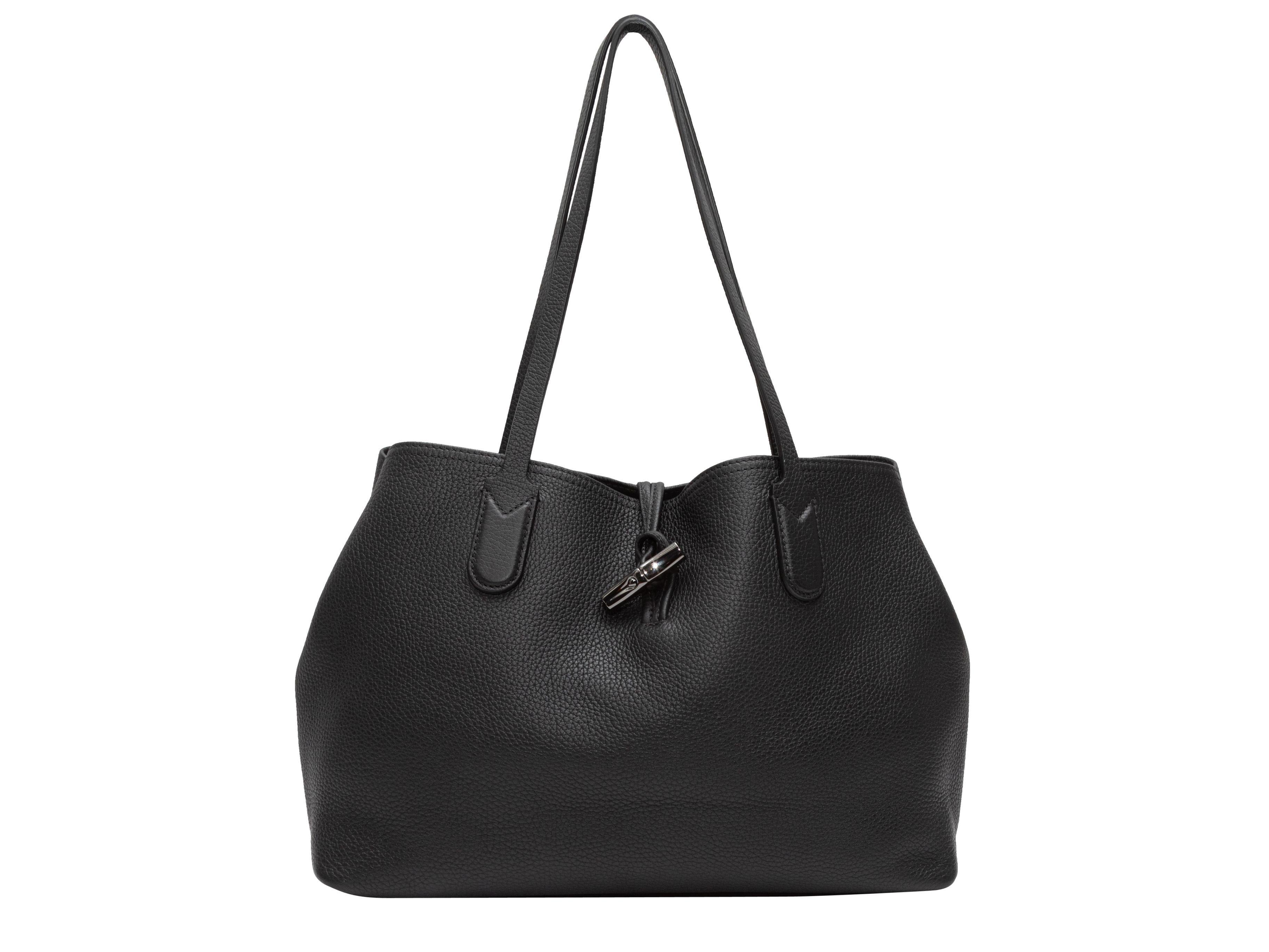 Longchamp Black Leather Tote Bag 1