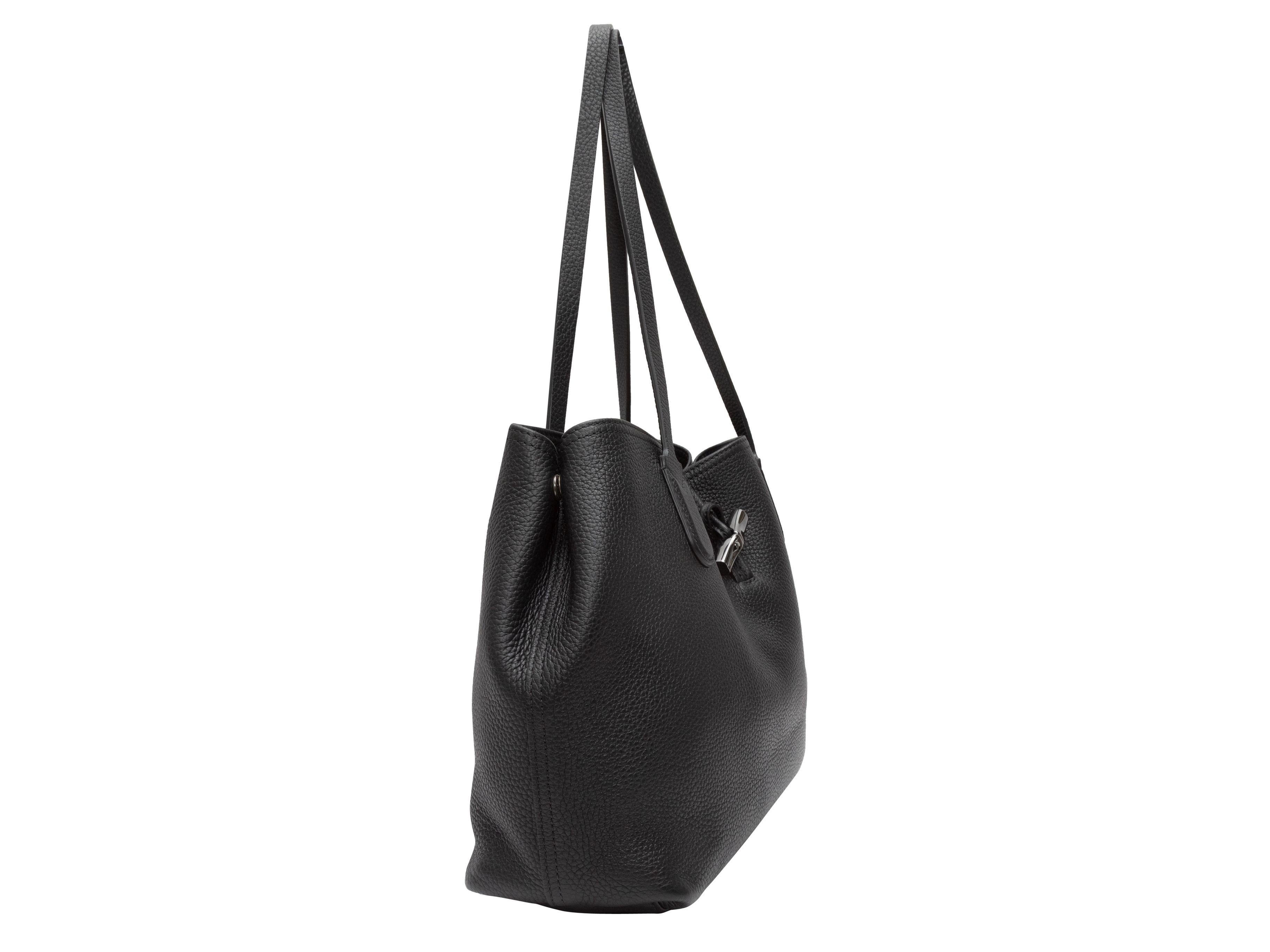 Longchamp Black Leather Tote Bag 2