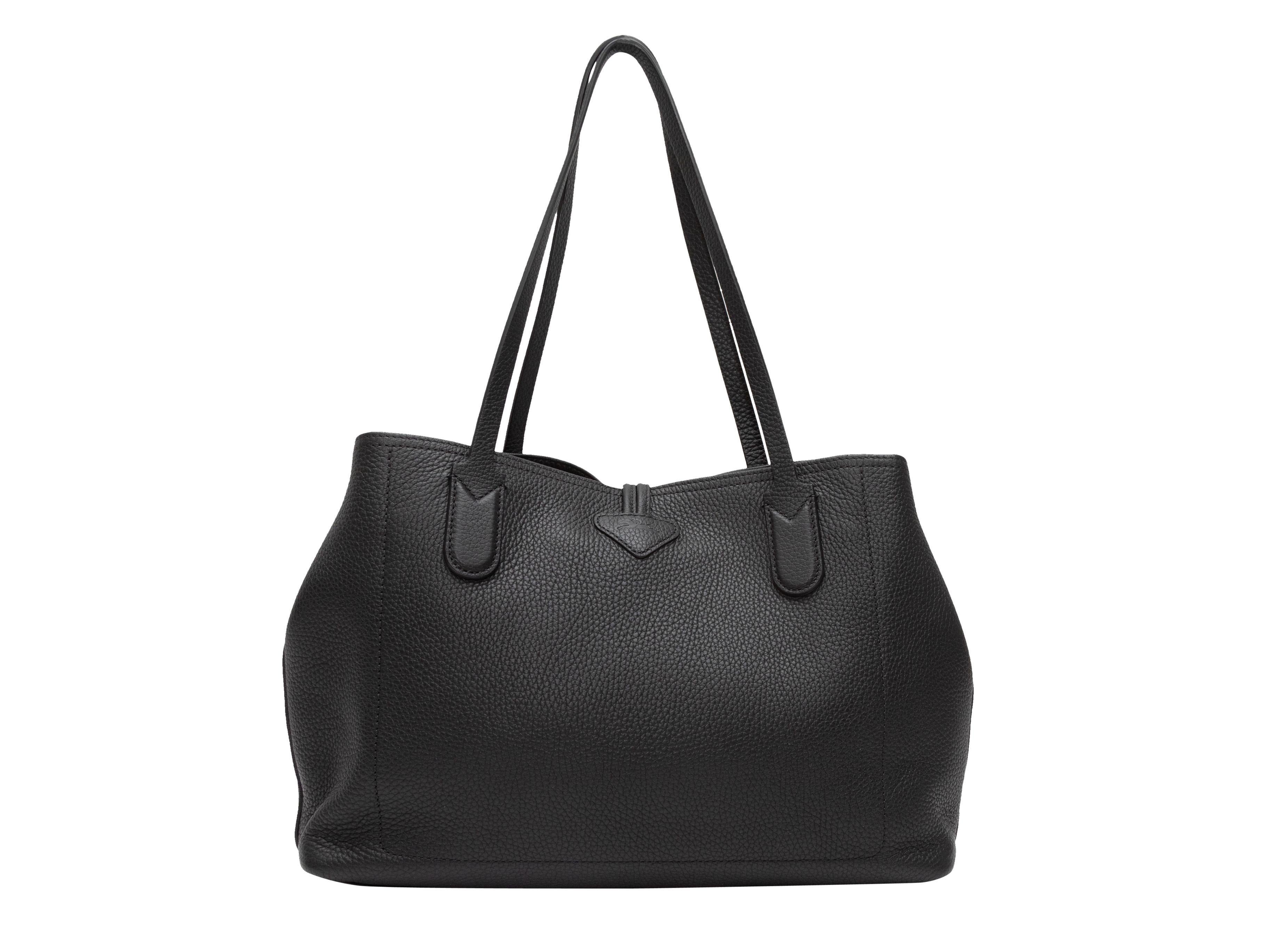Longchamp Black Leather Tote Bag 3