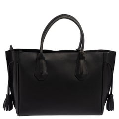 Longchamp Black/Multicolor Leather and Suede Medium Penelope Arty Tote