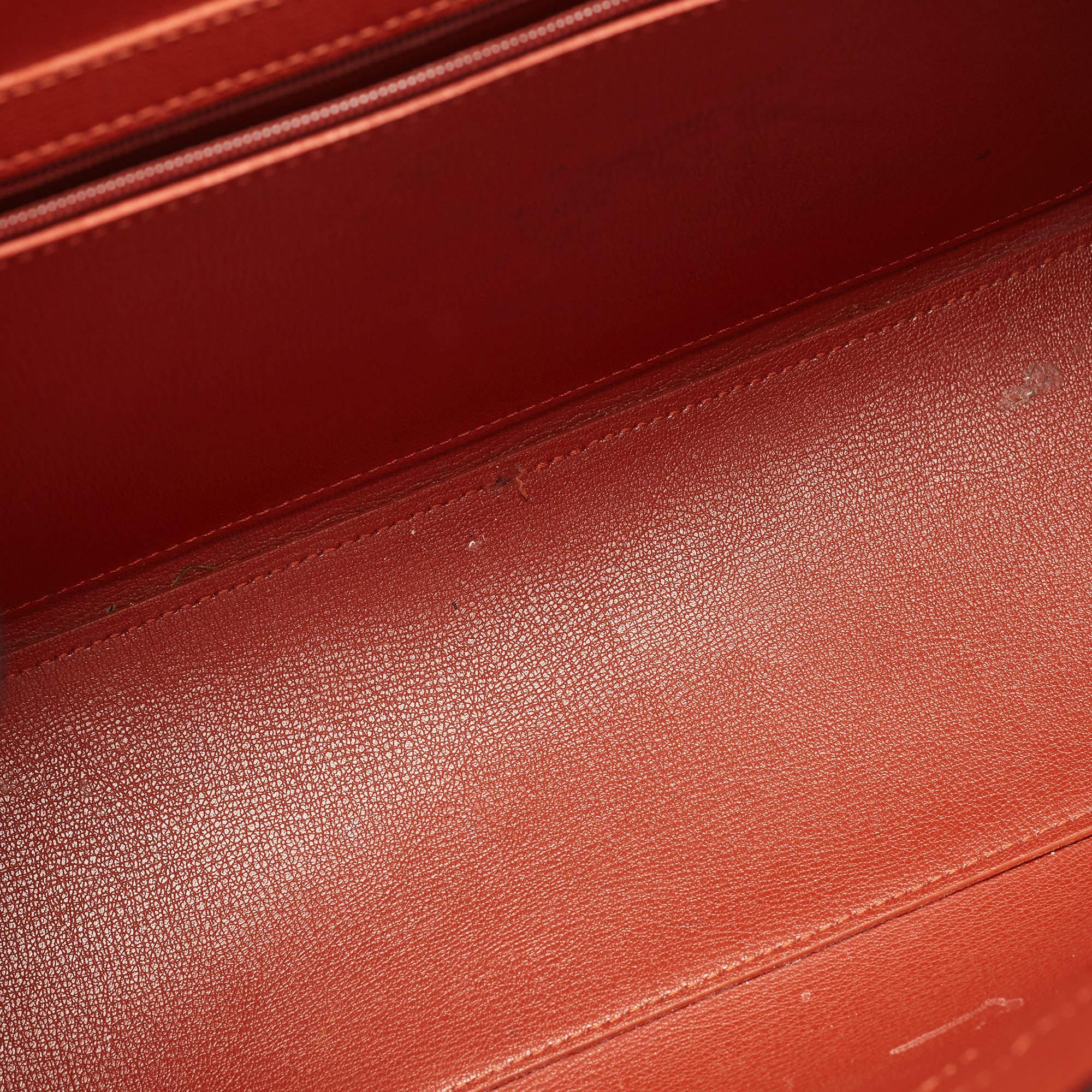 Longchamp Black/Rust Leather Roseau Tote 11