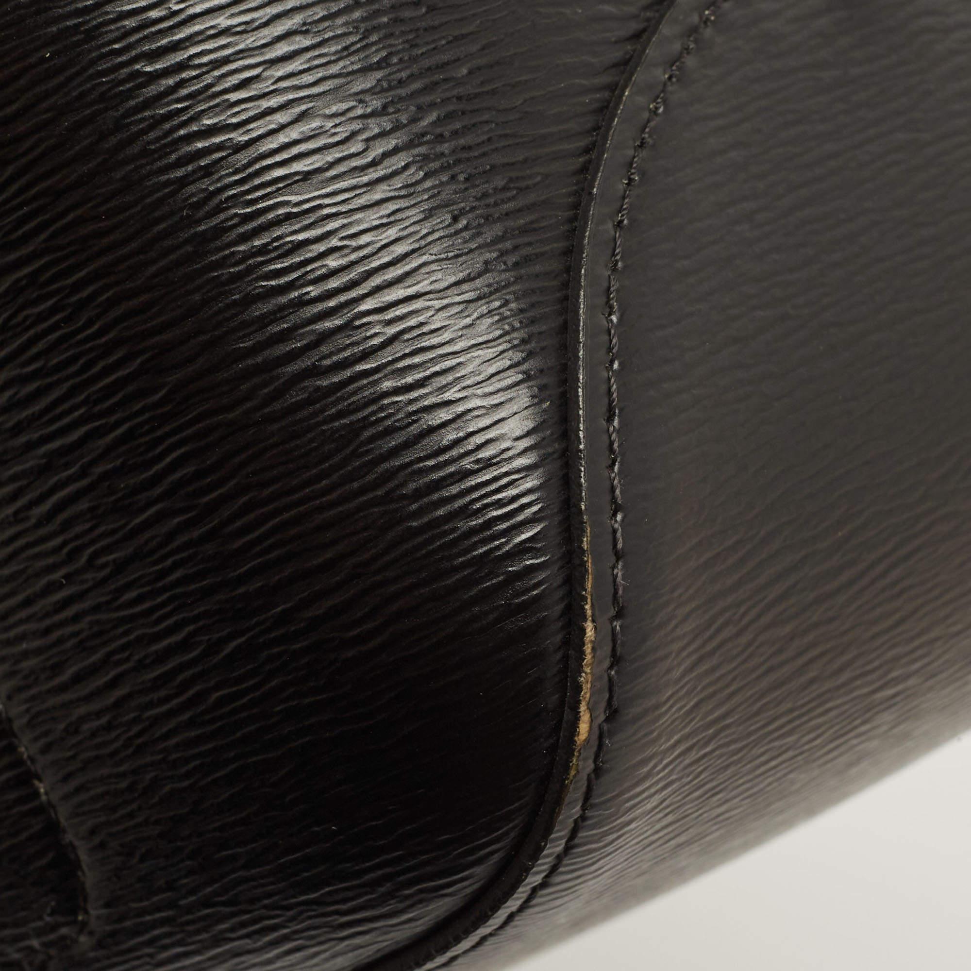 Longchamp Black/Rust Leather Roseau Tote 12