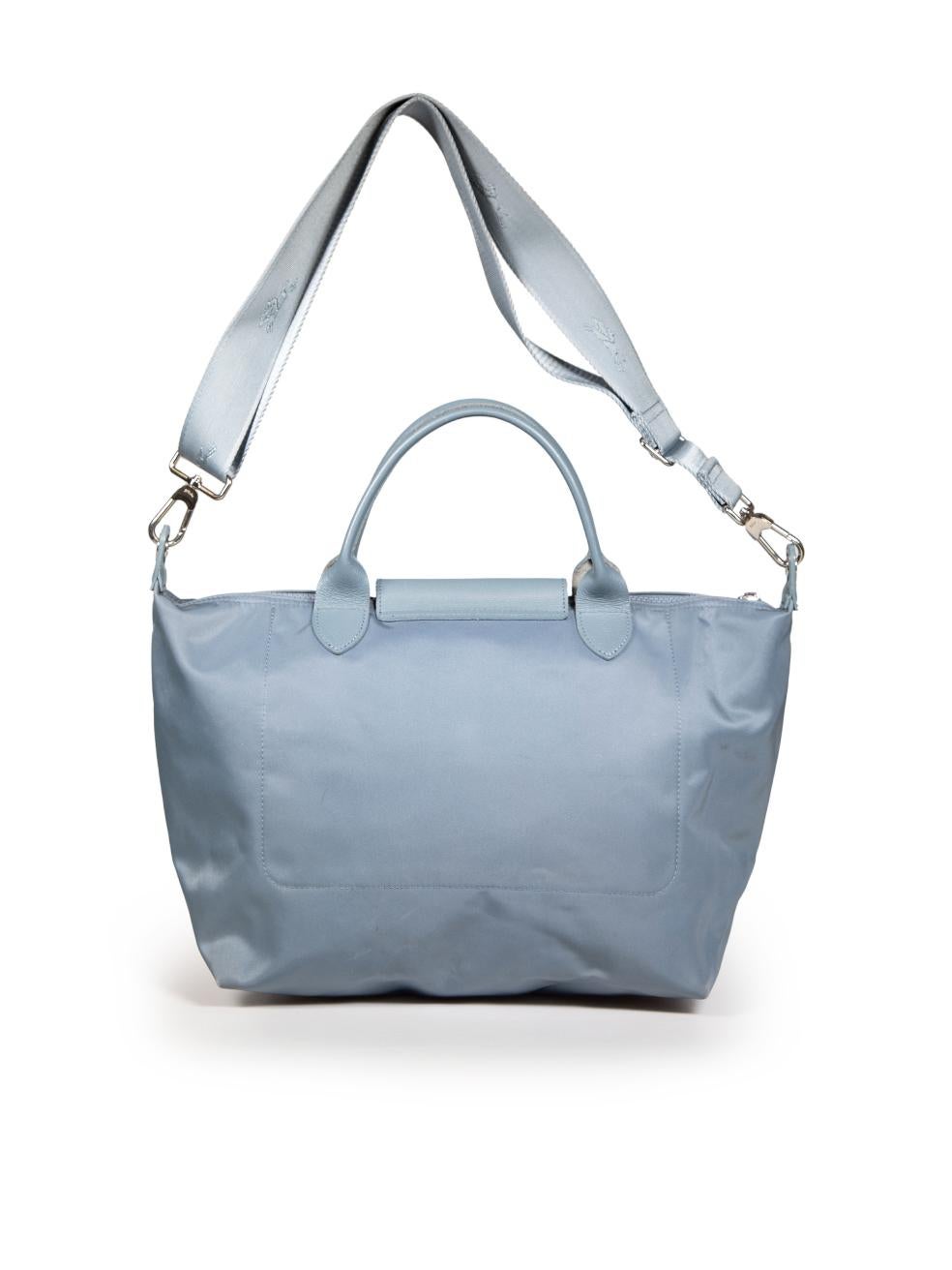 Longchamp Blue Le Pliage Nylon Tote In Good Condition In London, GB