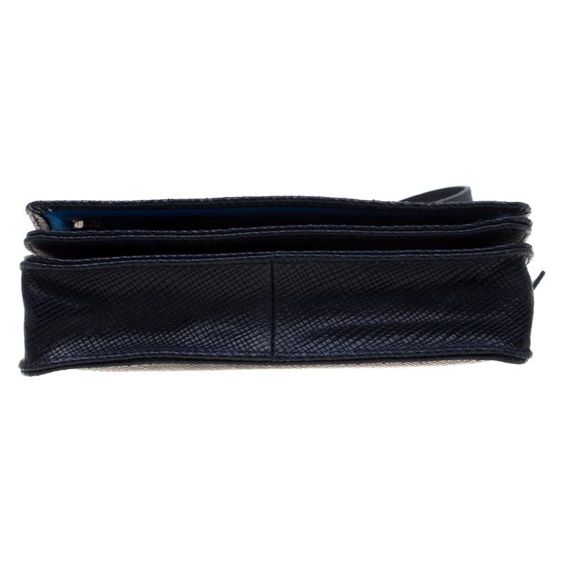 Longchamp Blue Leather Quadri Crossbody Bag For Sale at 1stDibs