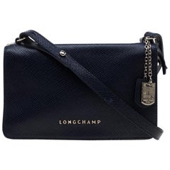 Longchamp Black Leather Mini Crossbody Bag at 1stDibs