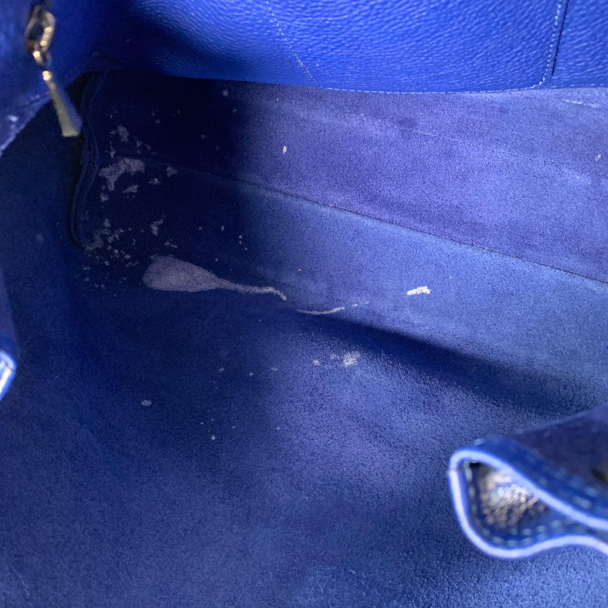 LONGCHAMP Blue Pebble Grain Leather Tote Handbag For Sale 5