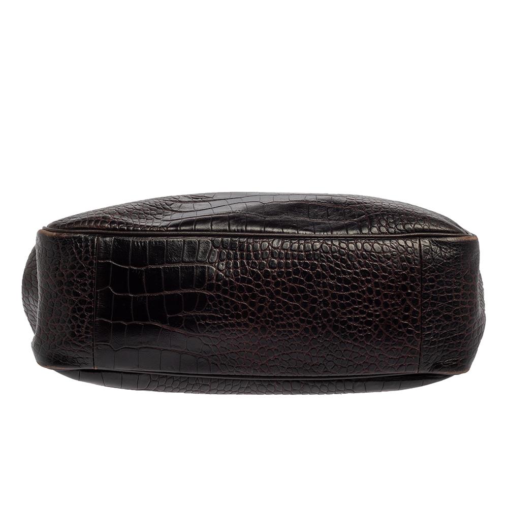 longchamp croc embossed leather tote