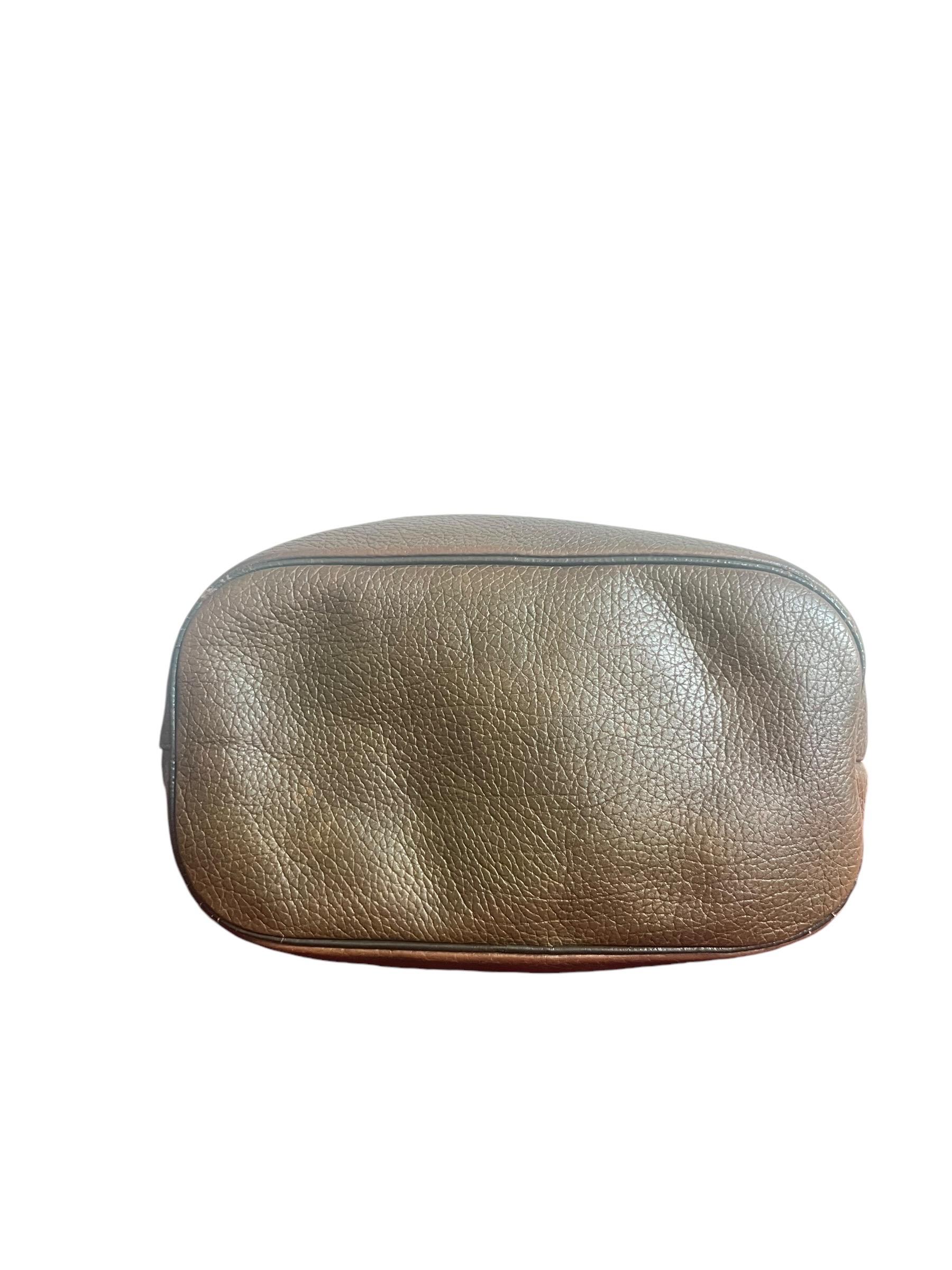 Longchamp Brown Grained Leather Bucket Shoulder Bag - France Vintage - Fashion For Sale 9