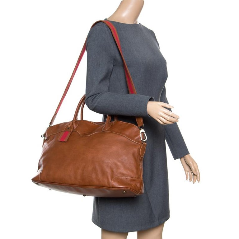 Longchamp Brown Leather Au Sultan Top Handle Bag
