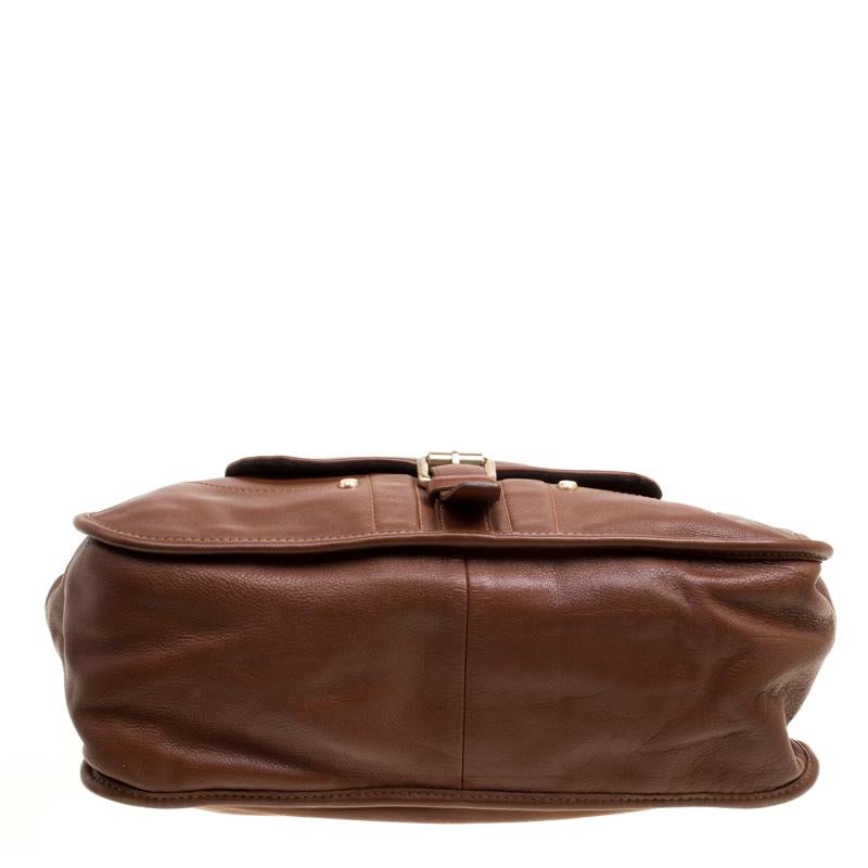 Longchamp Brown Leather Balzane Roots Top Handle Bag 1