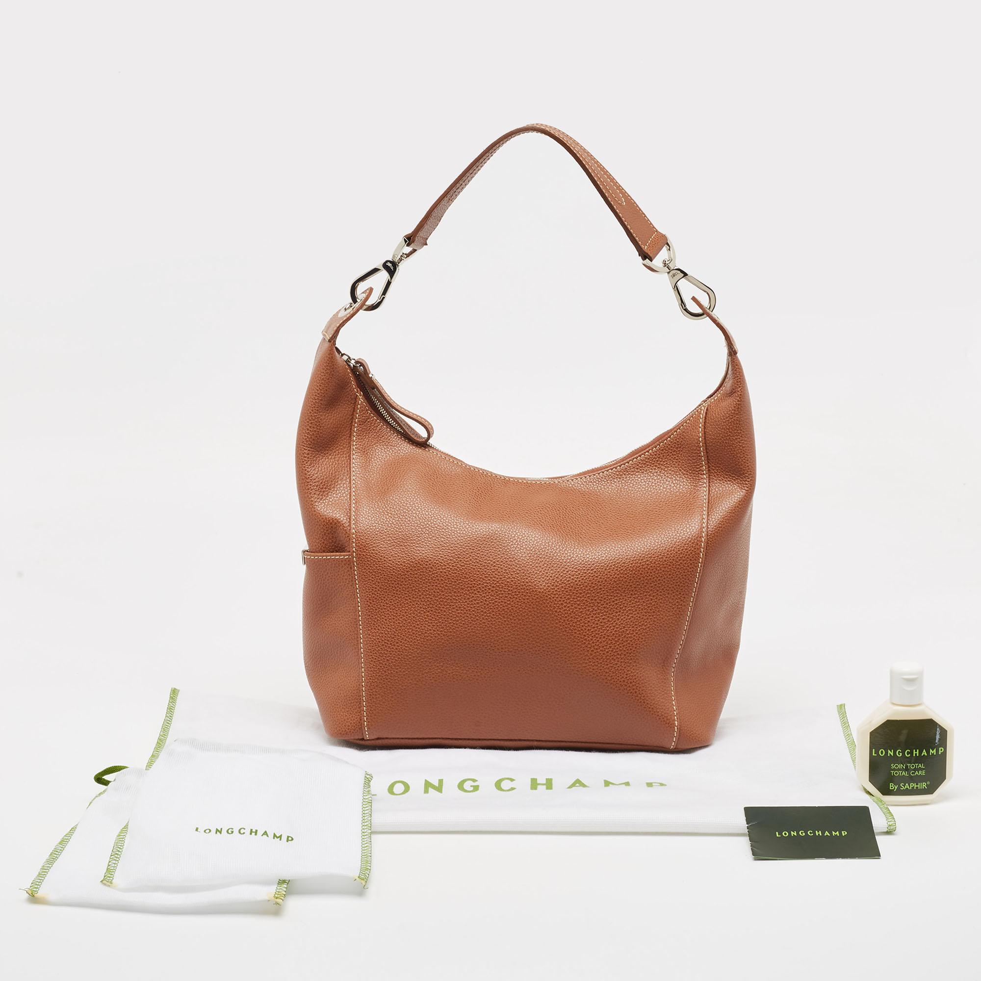 Longchamp Brown Leather Le Foulonne City Bag 10