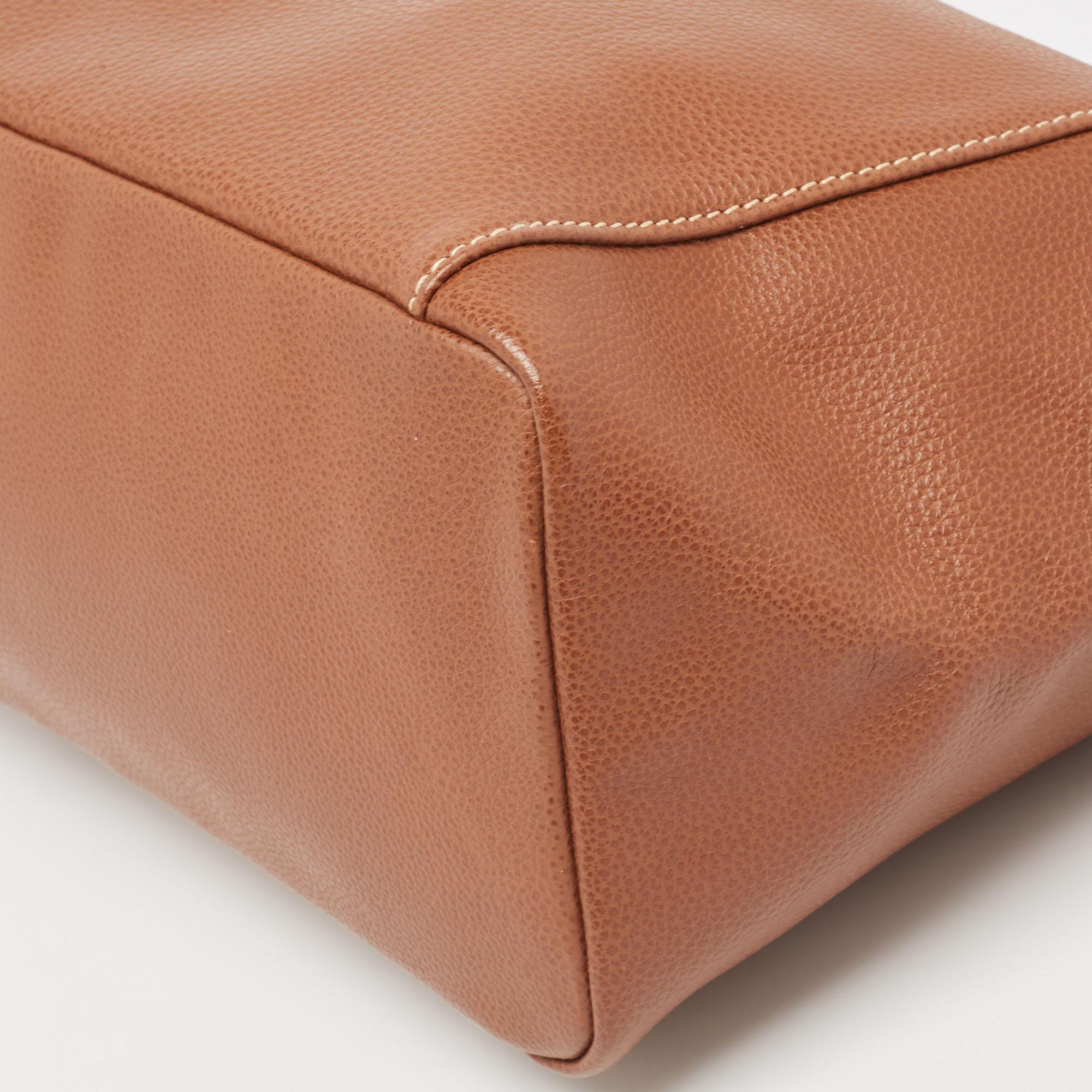 Longchamp Brown Leather Le Foulonne City Bag 5