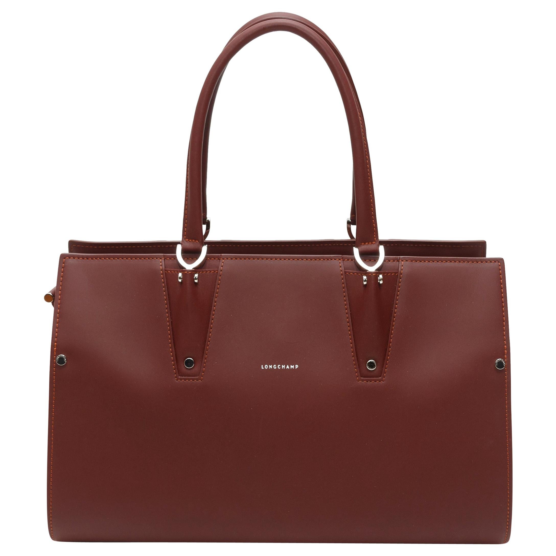 Longchamp Burgundy Leather Handbag