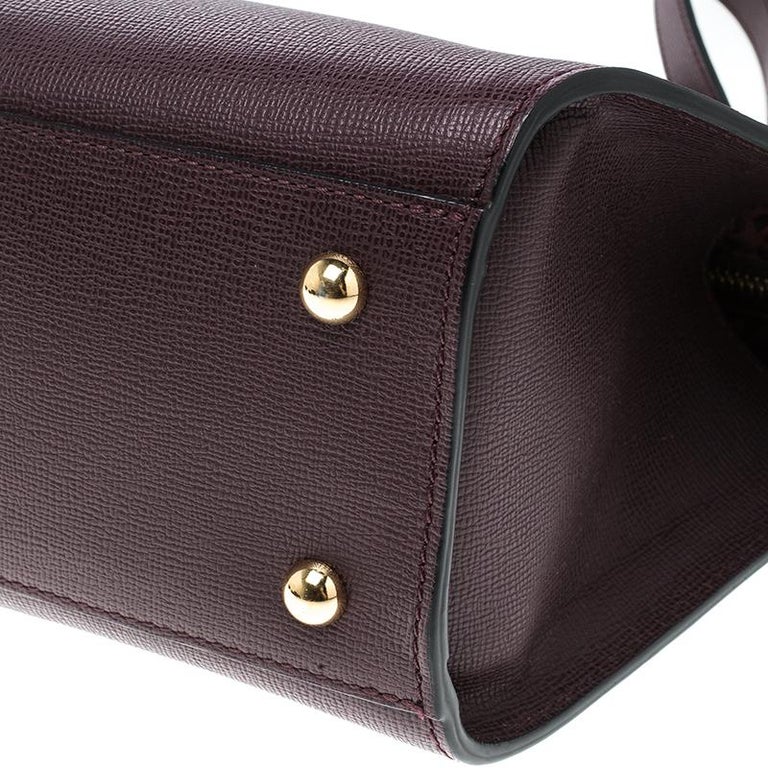 Longchamp Burgundy Leather Small Le Pliage Heritage Tote at 1stDibs