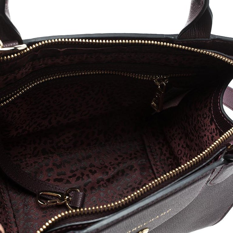 Longchamp Burgundy Leather Small Le Pliage Heritage Tote at 1stDibs