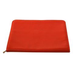 Longchamp Burnt Orange Leather Laptop Case