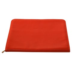 Vintage Longchamp Burnt Orange Leather Laptop Case