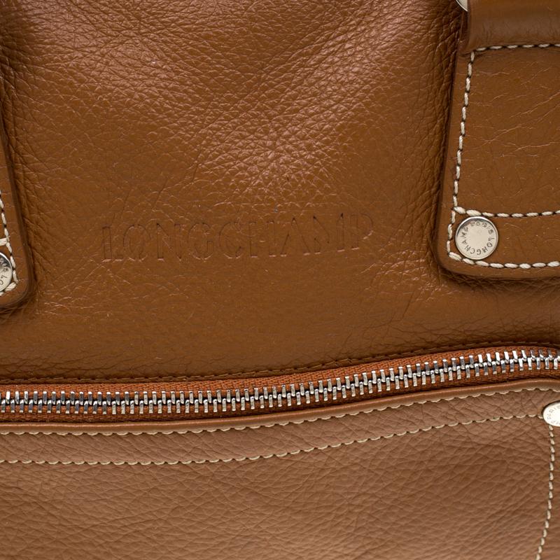 Longchamp Camel Leather Satchel 4