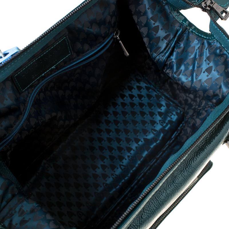  Longchamp - Sac à main légende en cuir verni vert foncé Pour femmes 