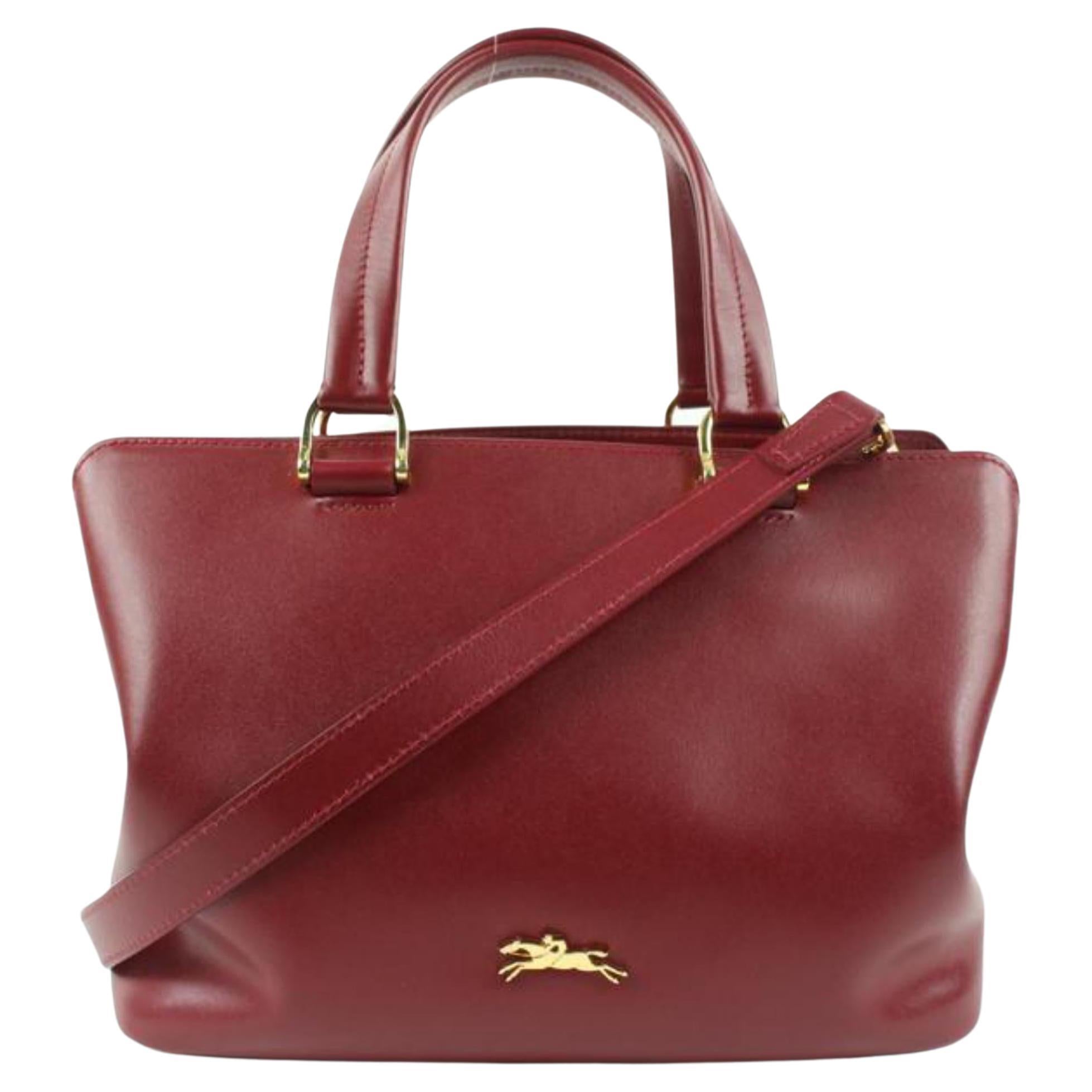 Longchamp Dark Red Burgundy Leather 2way Tote Bag with Strap 10LC113 at  1stDibs | longchamp red burgundy, longchamp burgundy bag, burgundy longchamp