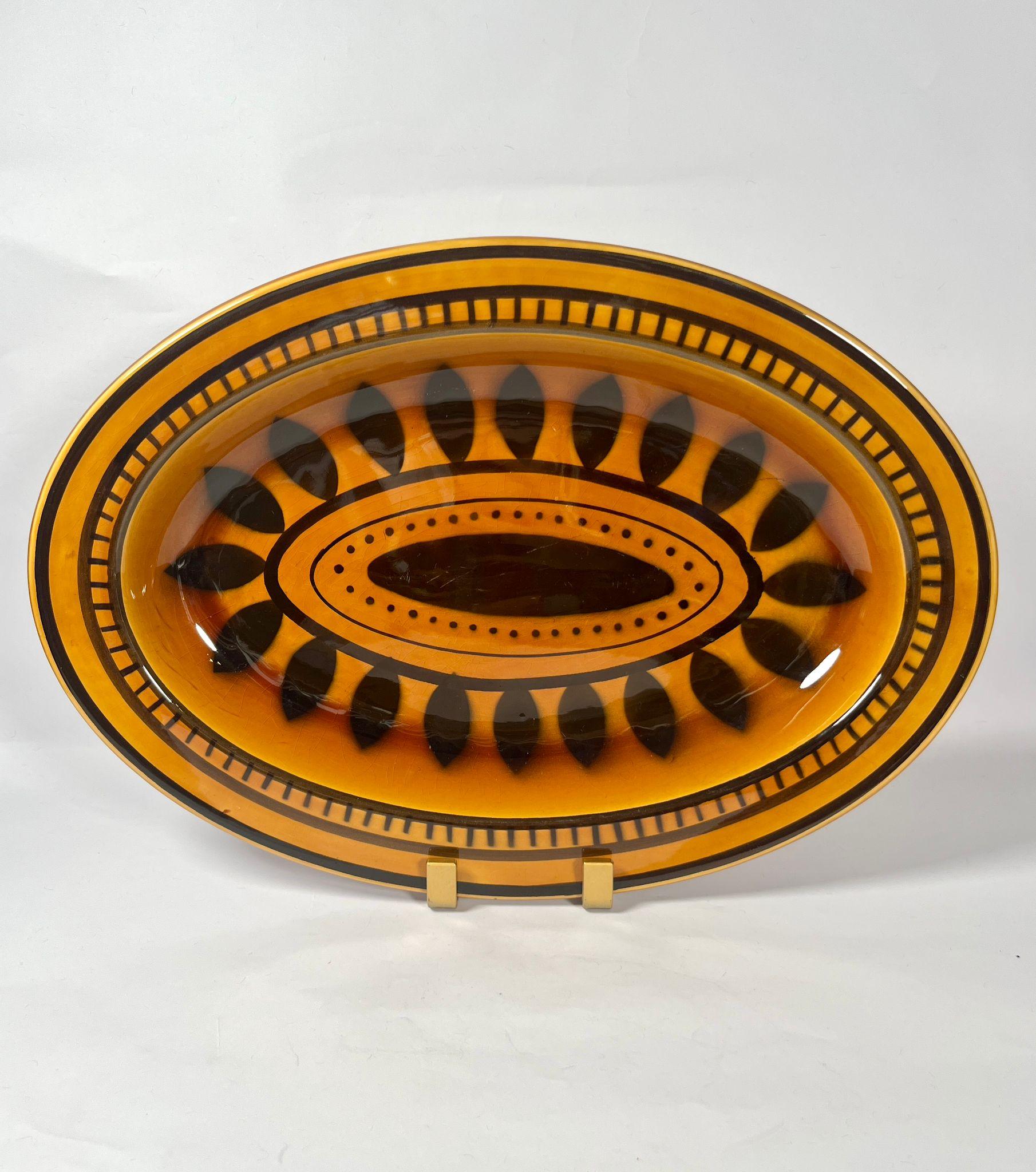 Service de vaisselle en faïence de Longchamps avec motif de feuilles noires - années 1970 en vente 6