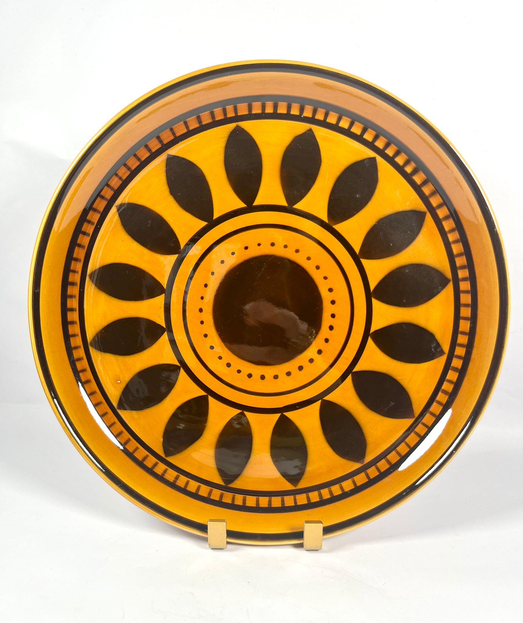 Service de vaisselle en faïence de Longchamps avec motif de feuilles noires - années 1970 en vente 8