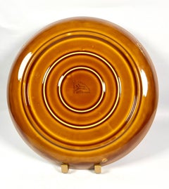 Longchamp Faience Dinnerware Set with Black Leaf Motif - 1970s