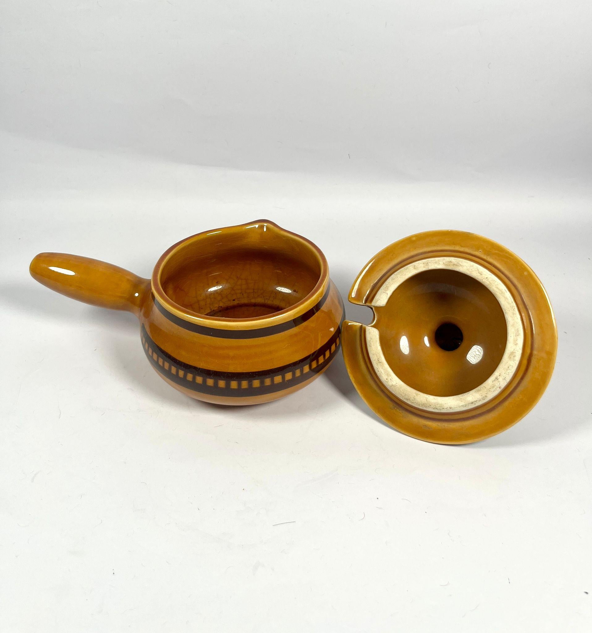 Service de vaisselle en faïence de Longchamps avec motif de feuilles noires - années 1970 Excellent état - En vente à PARIS, FR