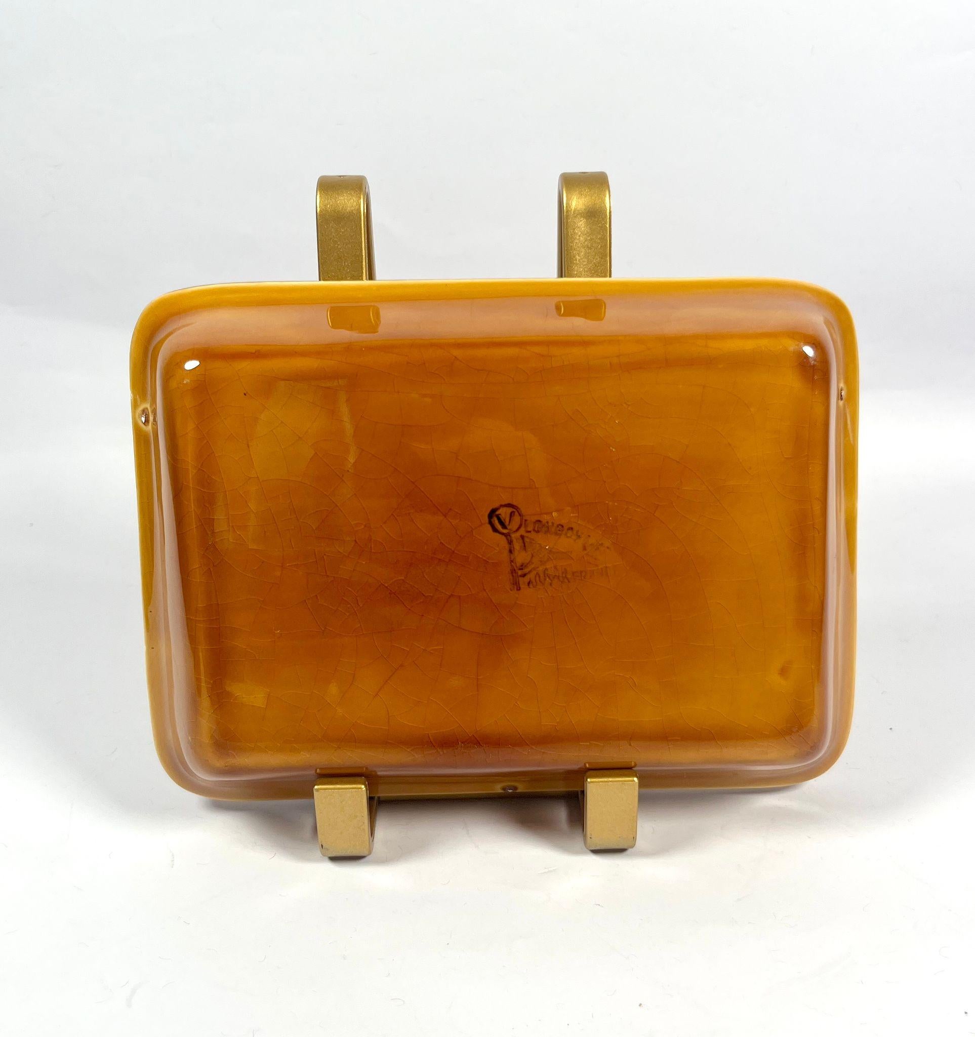 Service de vaisselle en faïence de Longchamps avec motif de feuilles noires - années 1970 en vente 2