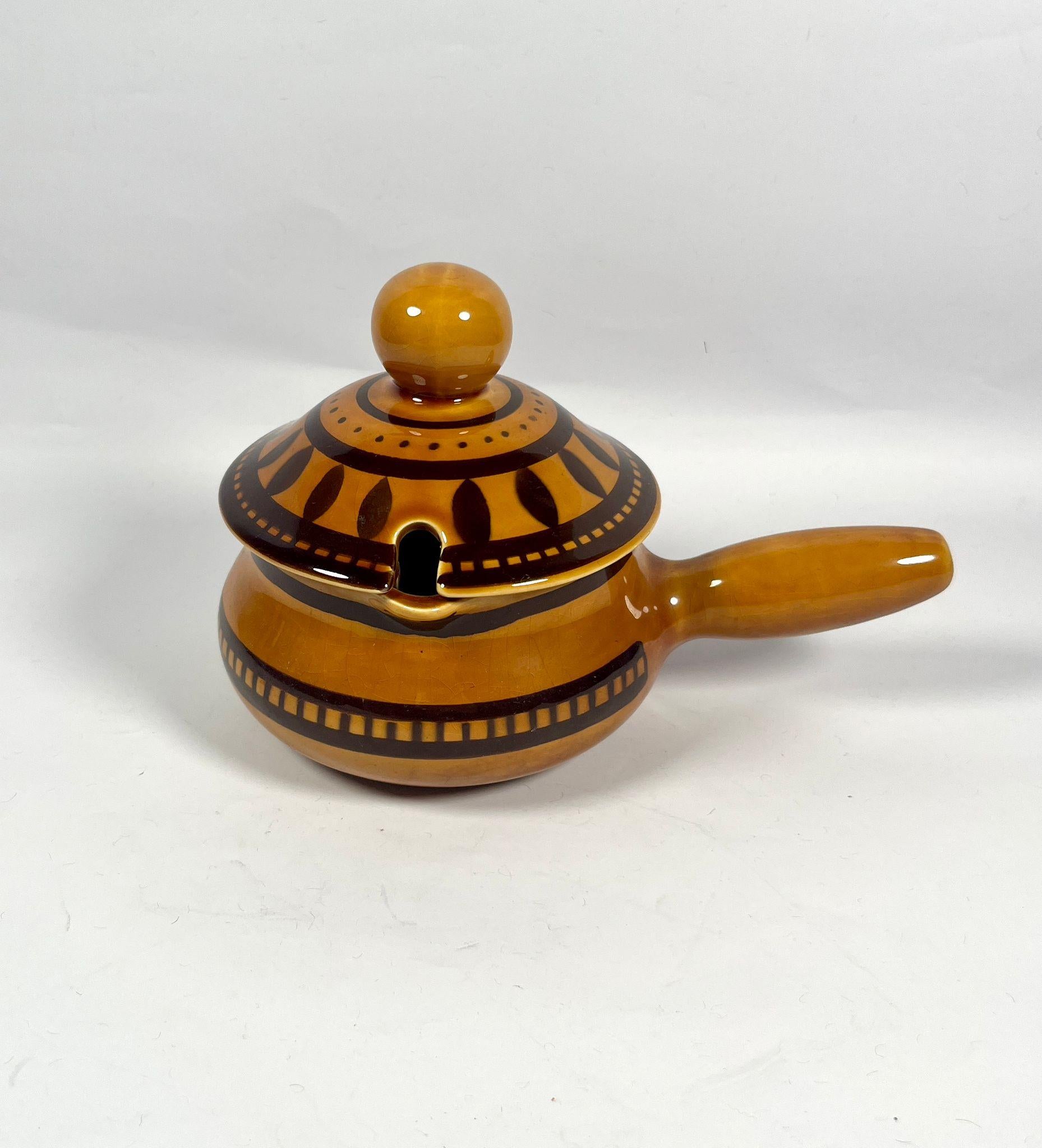 Service de vaisselle en faïence de Longchamps avec motif de feuilles noires - années 1970 en vente 3