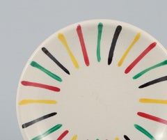 Longchamp, Francia, Pintados a mano, Diez pequeños platos de loza, Mediados del siglo XX