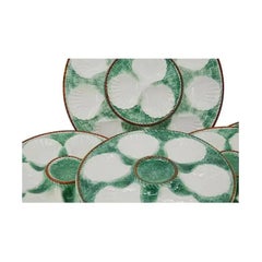 Longchamp French Art Ceramic Majolica Oyster Set, 1920