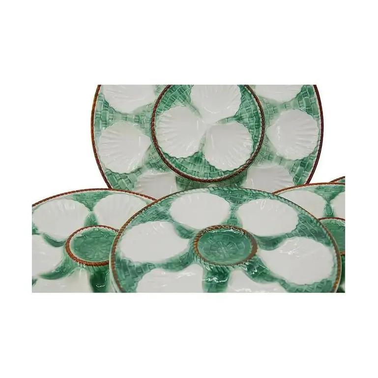 Inizio XX secolo Set di ostriche in ceramica artistica francese Longchamps, 1920 in vendita