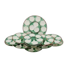 Longchamp French Art Ceramic Majolica Oyster Set, 1920