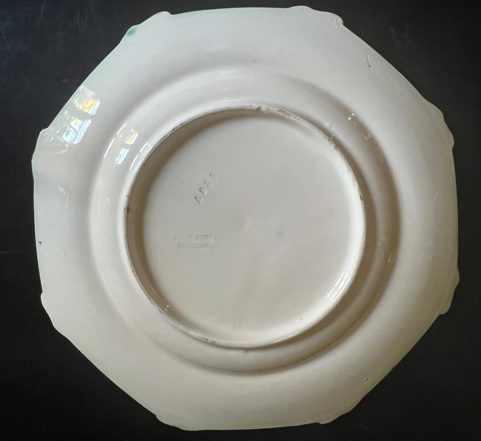 Longchamp French Octagonal Asparagus Plate Set of 6, C. 1920's 6